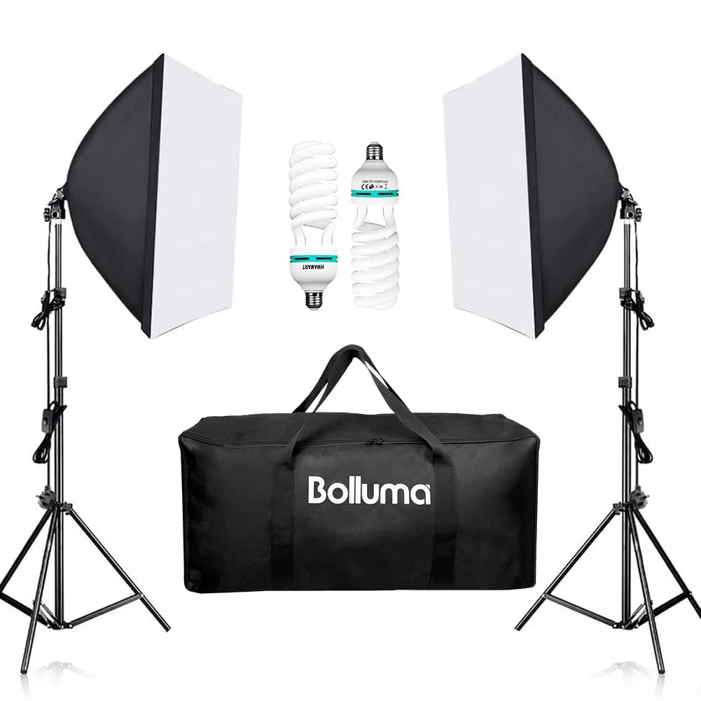 2x150W Estudio Fotografía Caja de luz de iluminación Continua Kit de Soporte de la Caja de luz Suave
