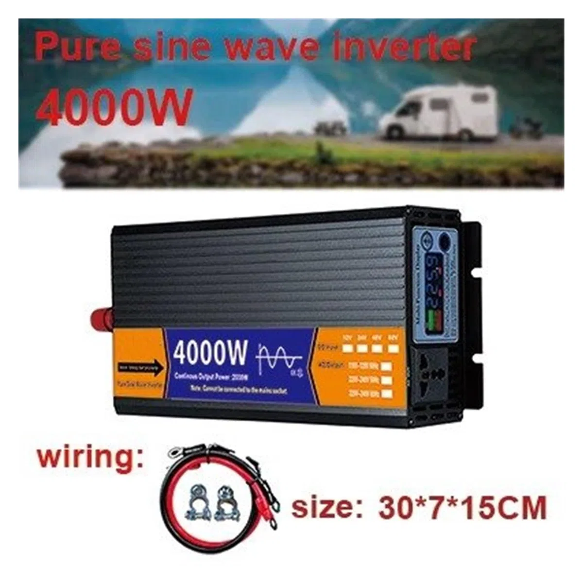 Inversor Onda Sinusoidal Pura con Transformador Voltaje Pantalla LCD Solar CC 12 V/24 V/48 V/60 V A CA 110 V/220 V 2000 W 3000 W 4000 W 5000 W(24V,220V-230V 50HZ,4000W)