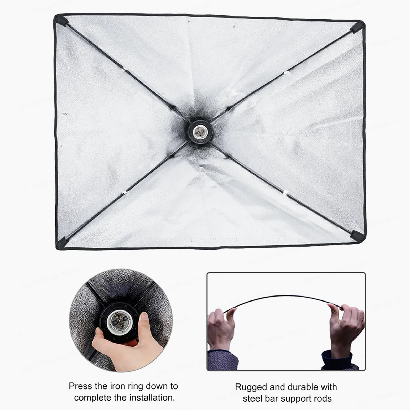 Andoer Softbox Set Fotostudio, 3 x 50 x 70 cm, Softbox Leuchtungsset mit 3 135W Fotolampe 3 2M Lichtstativ, Auslegerarm für YouTube, Tiktok Videoaufnahmen, Studio Reträts, Fotografie