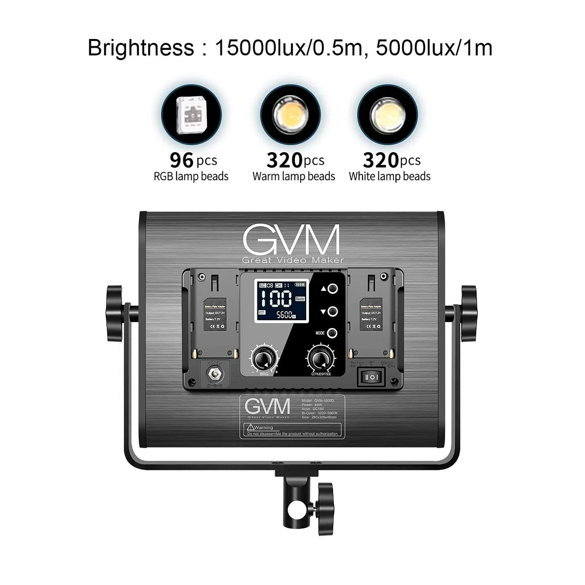 GVM Great Video Maker Luz de vídeo LED RGB, iluminación de fotografía con control de aplicación, kit de iluminación de video 1000D para YouTube Studio, 3 paquetes de luz de panel LED, 3200K5600K, 8