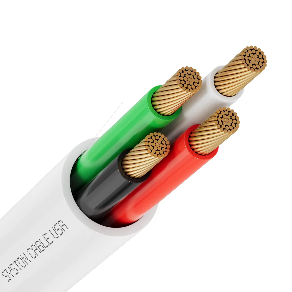 SYSTON - Cable de audio para altavoz 16/4 a granel, 16 AWG, 4C hebra OFC, conductores de cobre sin oxígeno, clasificación CMR para interiores y exteriores, resistente a los rayos UV, cumple con RoHS