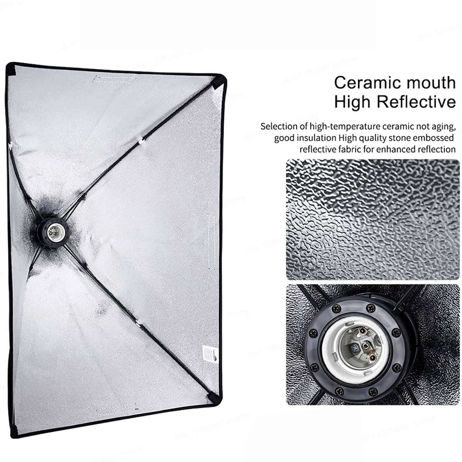 Andoer Softbox Set Fotostudio, 3 x 50 x 70 cm, Softbox Leuchtungsset mit 3 135W Fotolampe 3 2M Lichtstativ, Auslegerarm für YouTube, Tiktok Videoaufnahmen, Studio Reträts, Fotografie