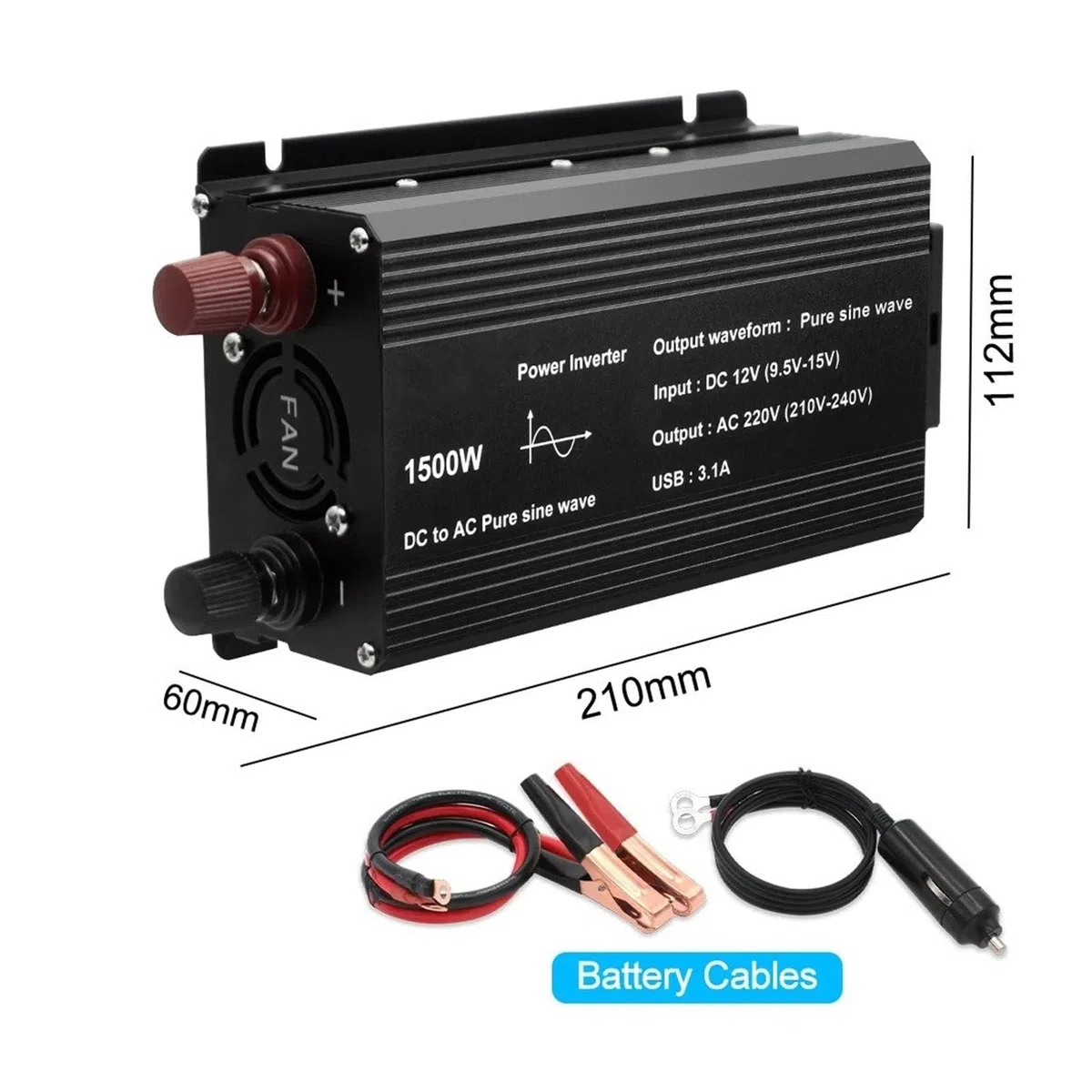 Convertidor Inversor Transformador Inversor Onda Sinusoidal Pura 1000W/1500W/2200W/2600W/3000W CC 12 V A CA 220 V Voltímetro LED Transformador Enchufe Universal UE(12V 60Hz,Universalm,2200W)
