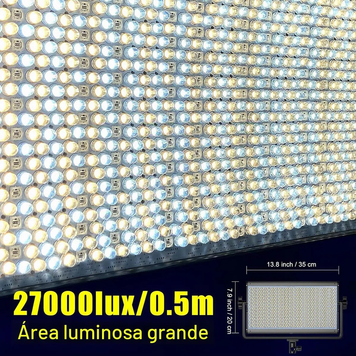 GVM Panel de luz de vídeo RGB 1500D con trípode de luz, 3 unidades de 75 W LED de fotografía de 27000 lux/0,5 m, 3200 K-5600 K, luz de estudio para YouTube Film Streaming, 18 efectos de luz, control