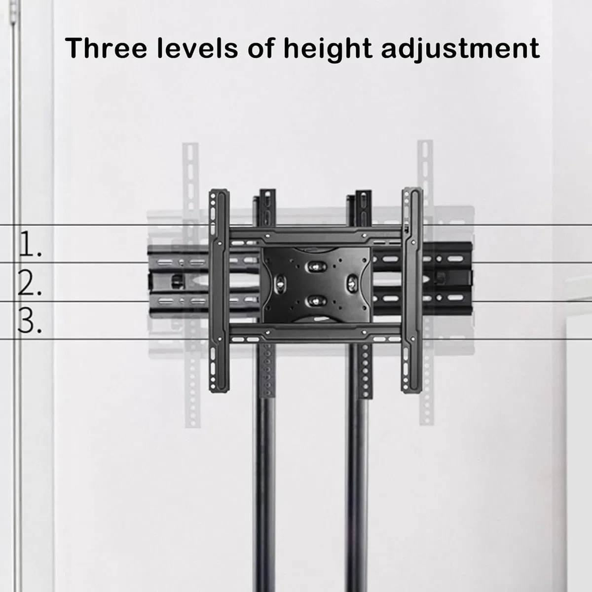 Soporte móvil para TV con Ruedas - Soporte de Suelo para TV LCD, Ajuste de Altura con Bandeja de Almacenamiento, para Pantallas de 32 a 70 Pulgadas, Pantalla horizo,