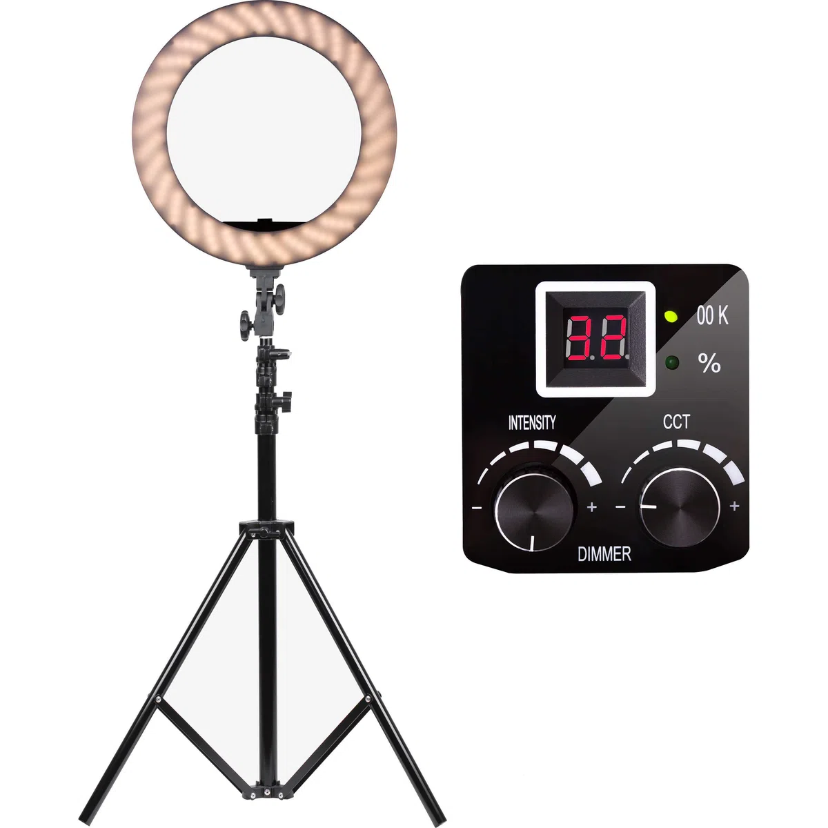 Dracast Halo DRRNG180B Luz LED de 180 Anillos, Bicolor, Color Negro