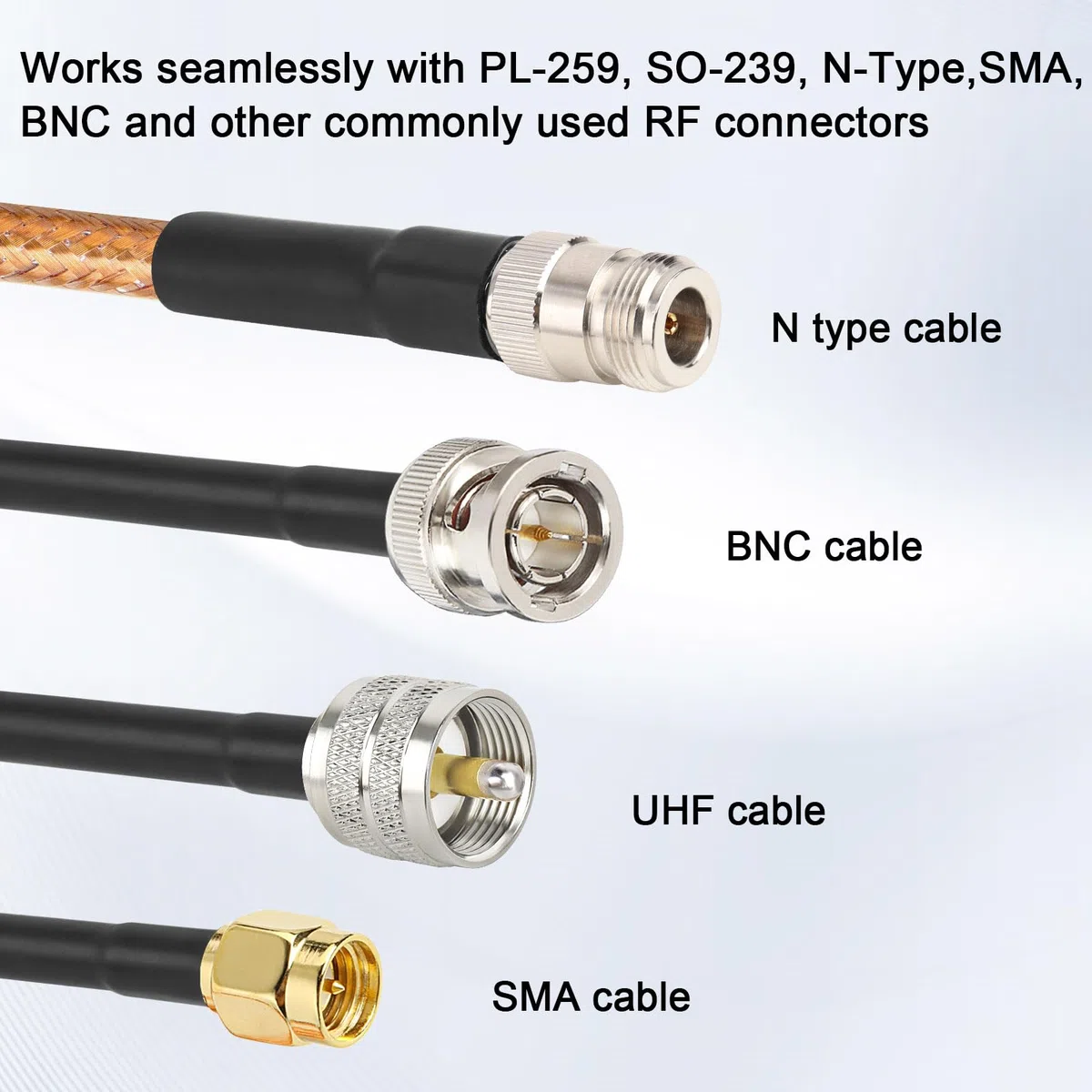 Cable coaxial RG8X de 200 pies, baja pérdida de 50 ohmios, conductor de cobre sólido, blindaje duradero con cubierta de PVC, ideal para antenas, radio jamón, radio CB y aplicaciones de RF