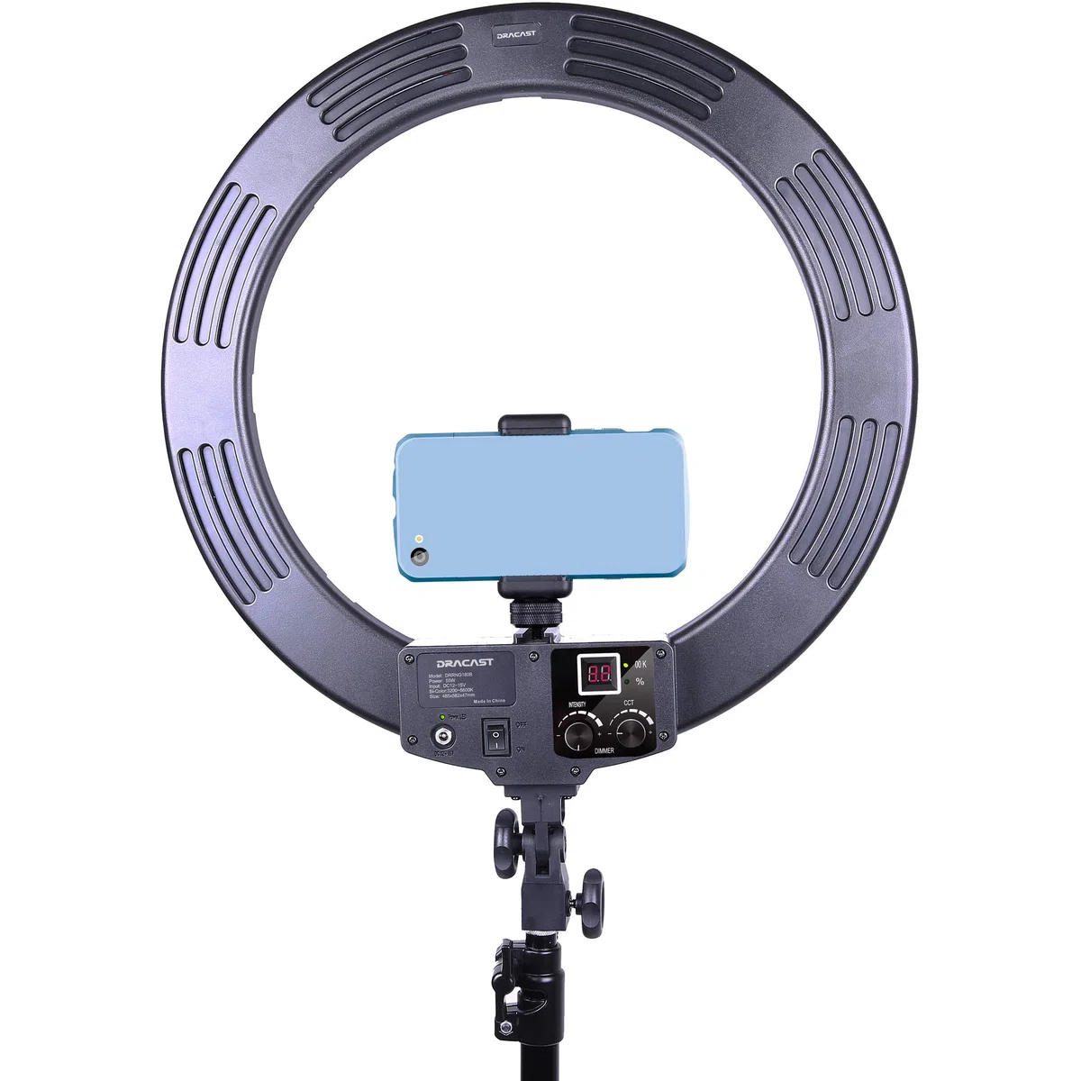 Dracast Halo DRRNG180B Luz LED de 180 Anillos, Bicolor, Color Negro