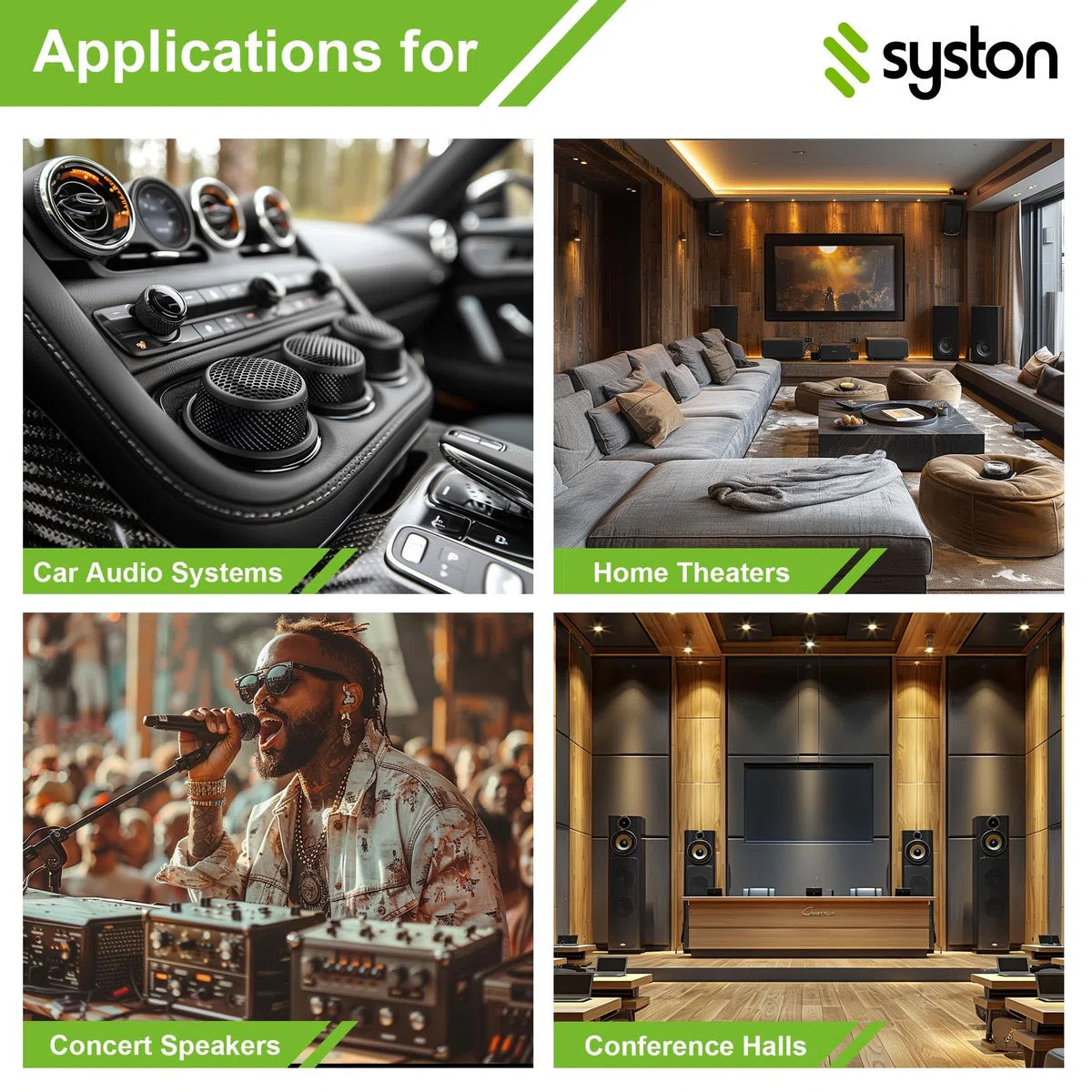 SYSTON - Cable de audio para altavoz 16/4 a granel, 16 AWG, 4C hebra OFC, conductores de cobre sin oxígeno, clasificación CMR para interiores y exteriores, resistente a los rayos UV, cumple con RoHS