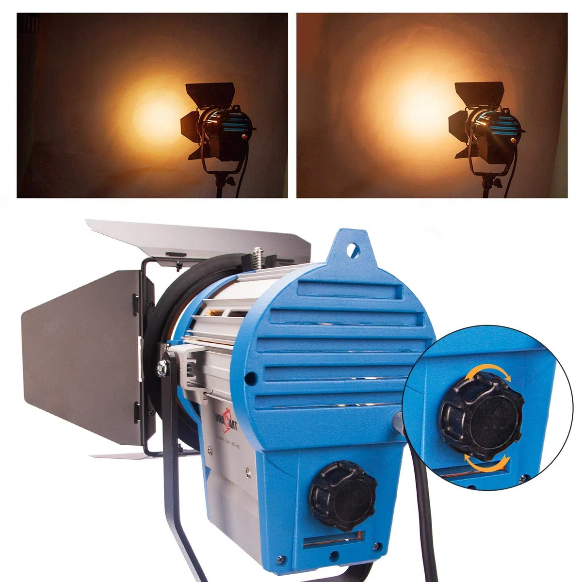 650W Película de Fresnel de Tungsteno Foco Iluminación del Estudio de Vídeo Barndoor Enfoque Regulador 3sets