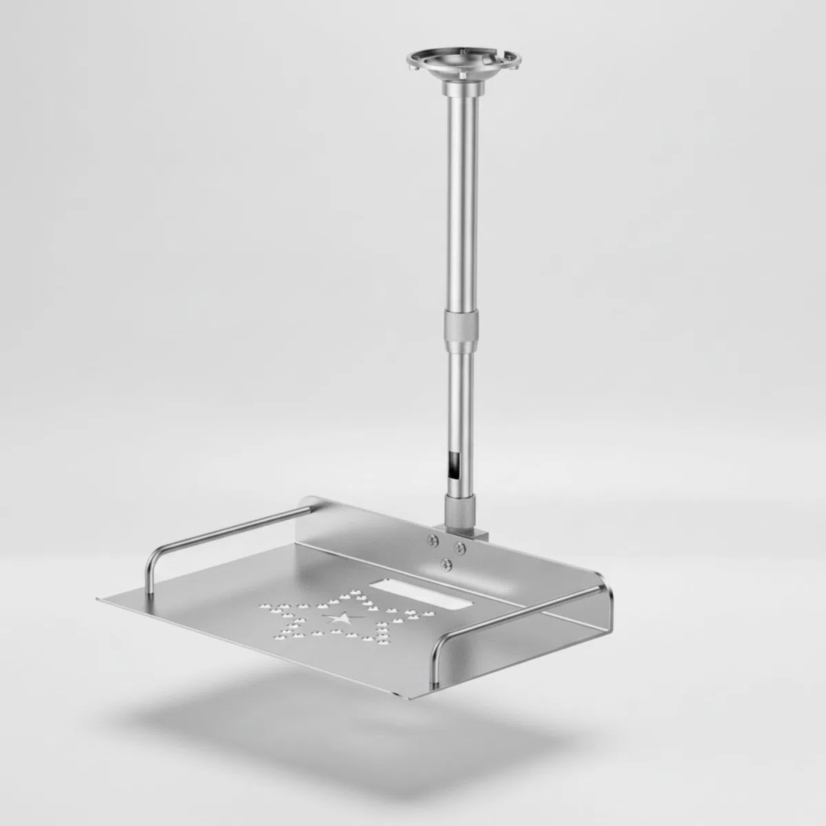 harayaa Soporte para Proyector Montaje en Techo Soporte Bandeja Brazo Aleación de Aluminio con Estructura Estable y Raíles Laterales de Sujeción Adecuado para Presentaciones Oficina Hogar, 100-200cm