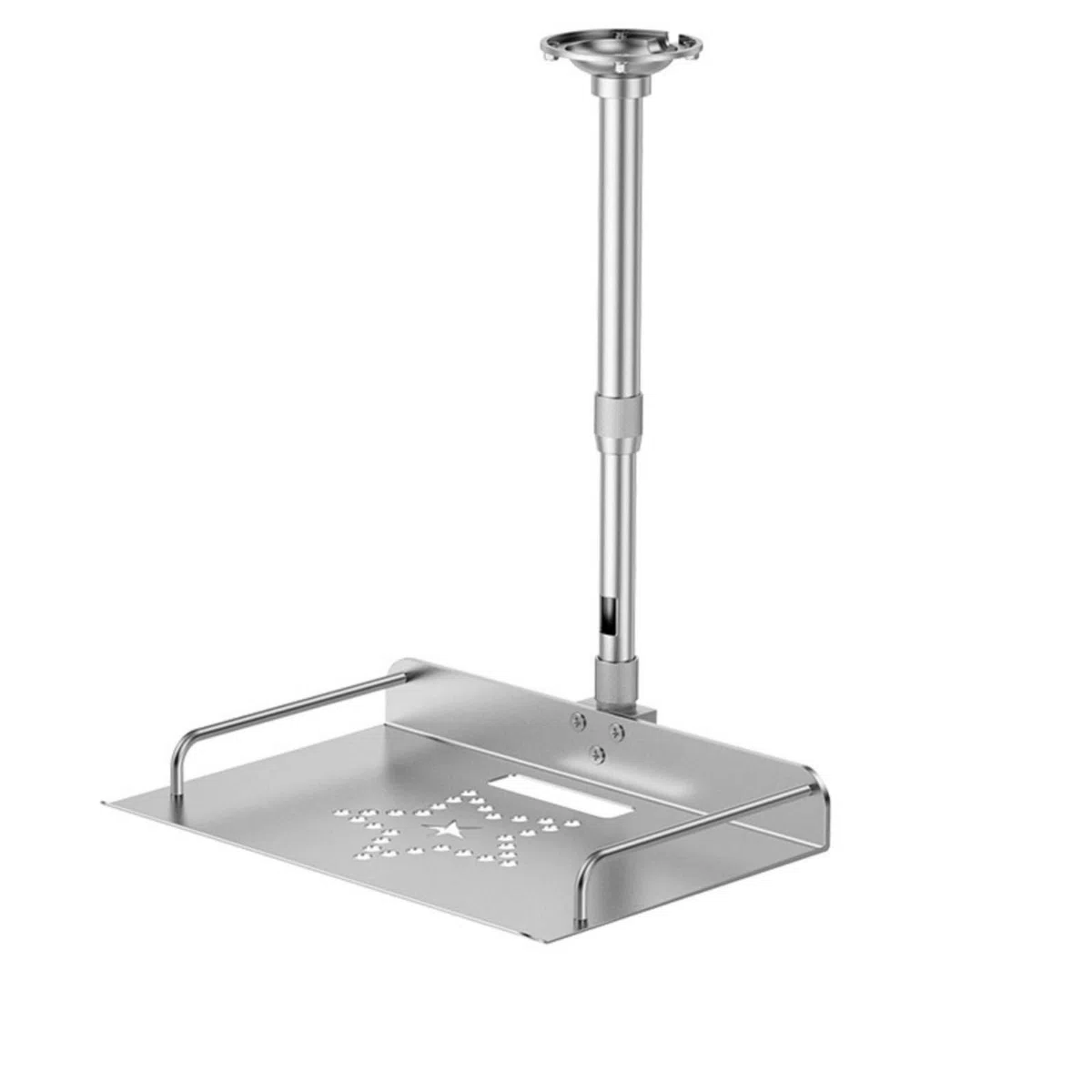 harayaa Soporte para Proyector Montaje en Techo Soporte Bandeja Brazo Aleación de Aluminio con Estructura Estable y Raíles Laterales de Sujeción Adecuado para Presentaciones Oficina Hogar, 100-200cm