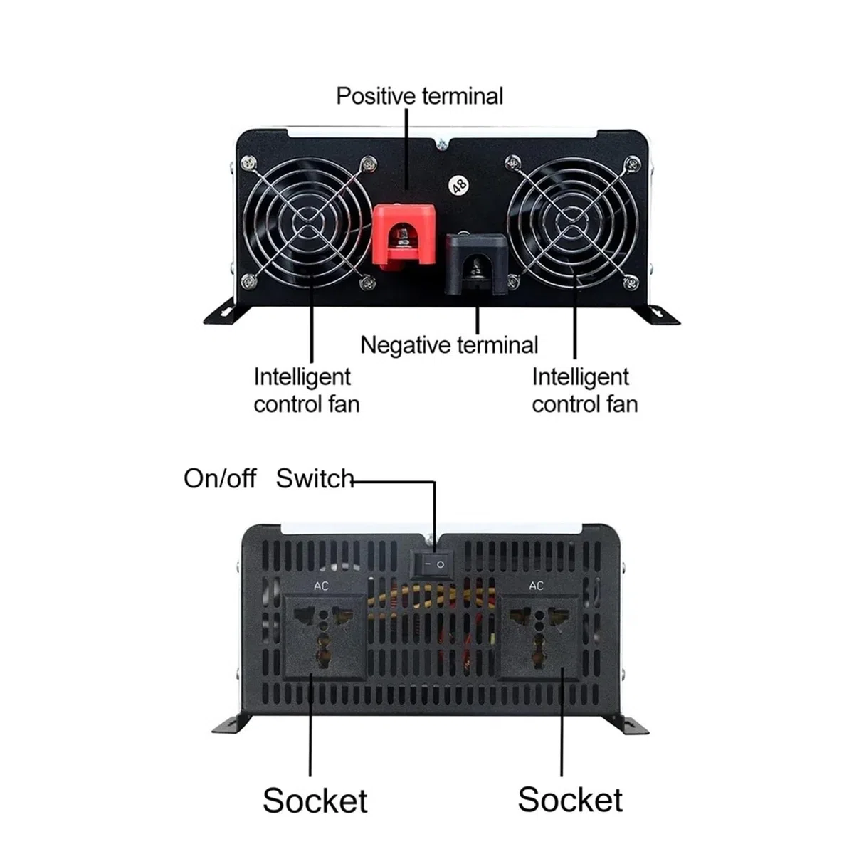 Inversor Onda Sinusoidal Pura 5000 W 8000 W 12 V 24 V 48 V 60 V A CA 220 V 110 V para Coche Solar Fuera Red Transformador(8000W,60V,110V 60HZ)
