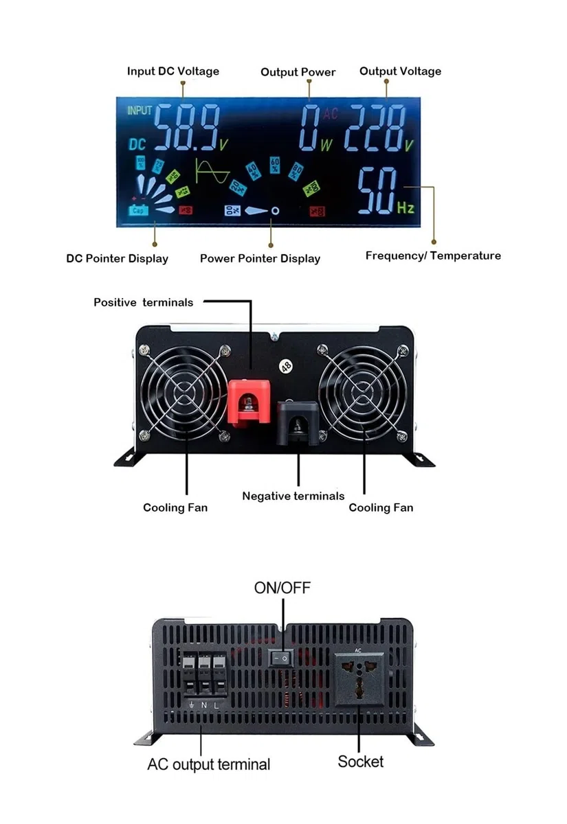 Inversor Onda Sinusoidal Pura 12000 W 6000 W 12 KW 6 KW 12 V 24 V 48 V 60 V A CA 220 V 120 V Convertidor Voltaje 50 Hz 60 Hz Convertidor(48V,230V-240V 60HZ,Europe)