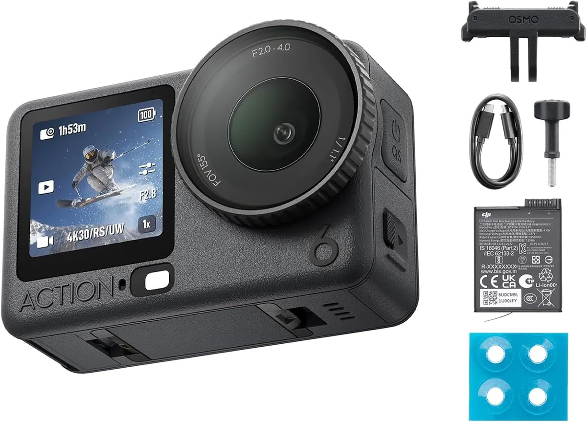 DJI Osmo Action 6 Pack Esencial, cámara acción 8K para Ciclismo de montaña