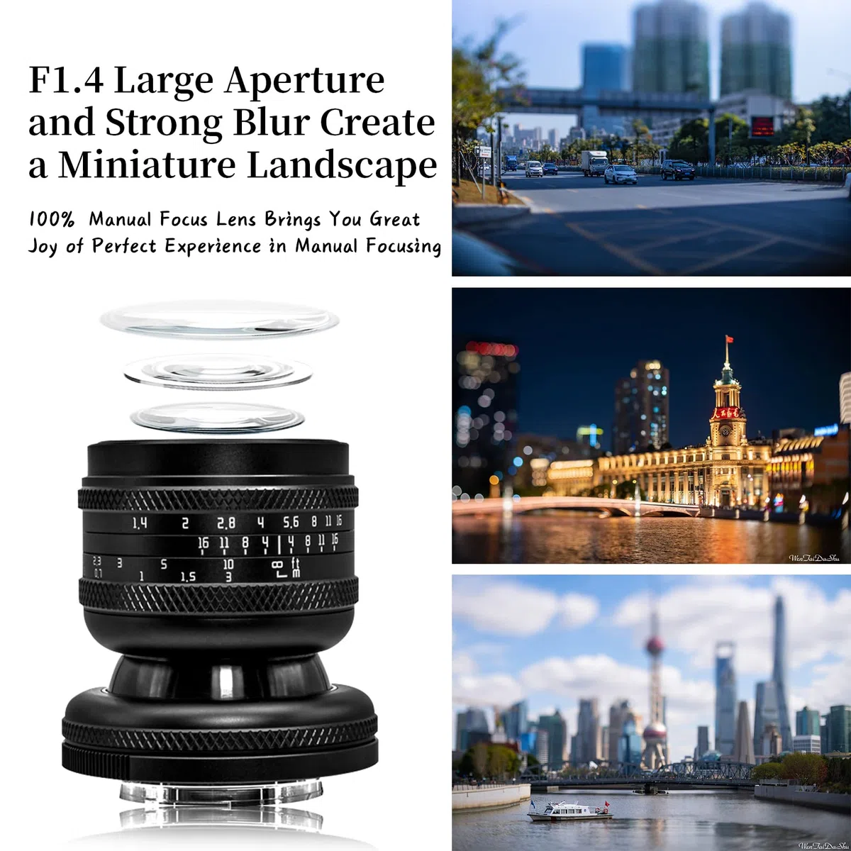 AstrHori 50mm F1.4 Marco completo Manual Focus Tilt 2 en 1 Modelo miniatura Efecto y lente de ranura de filtro para Sony E Mount Camera A6000 A6300 A6400 A9 A7MIII A7RII A7MIV A7C NEX-3N
