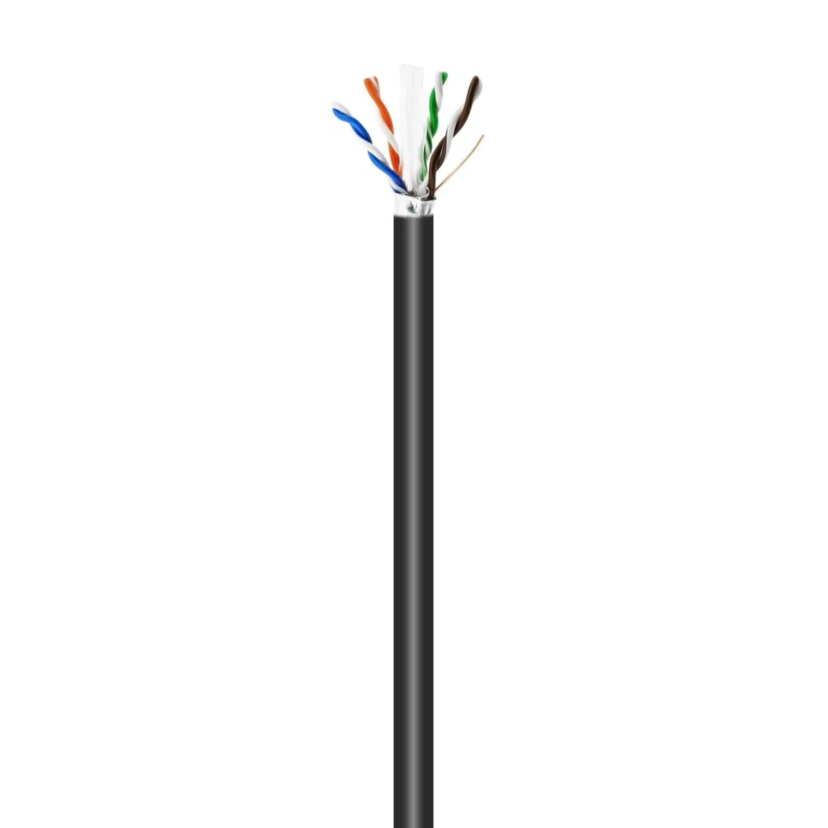 AISENS - A135-0674 - Cable de Red Exterior Impermeable RJ45 Cat.6 FTP Rigido AWG24, Negro, 305M