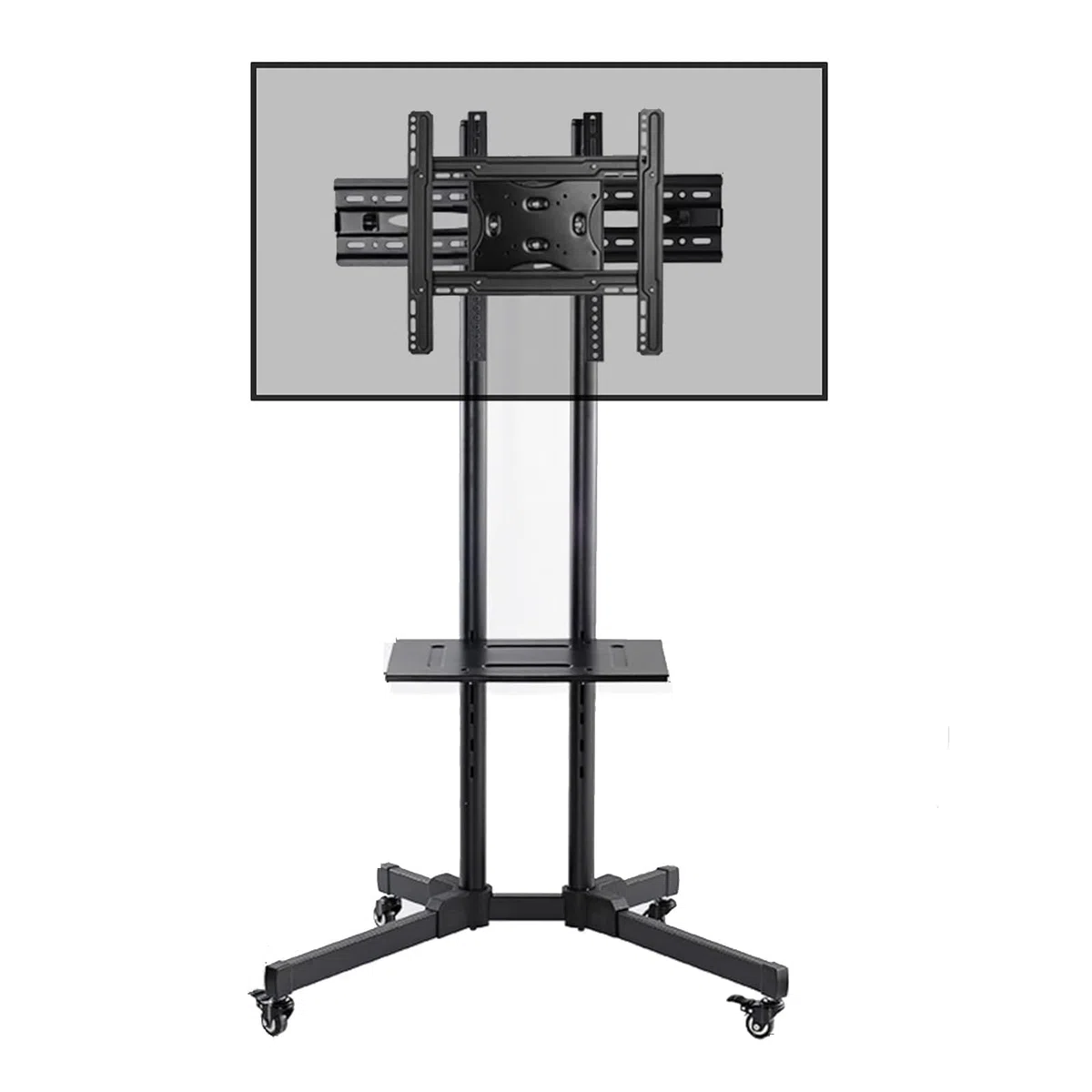 Soporte móvil para TV con Ruedas - Soporte de Suelo para TV LCD, Ajuste de Altura con Bandeja de Almacenamiento, para Pantallas de 32 a 70 Pulgadas, Pantalla horizo,