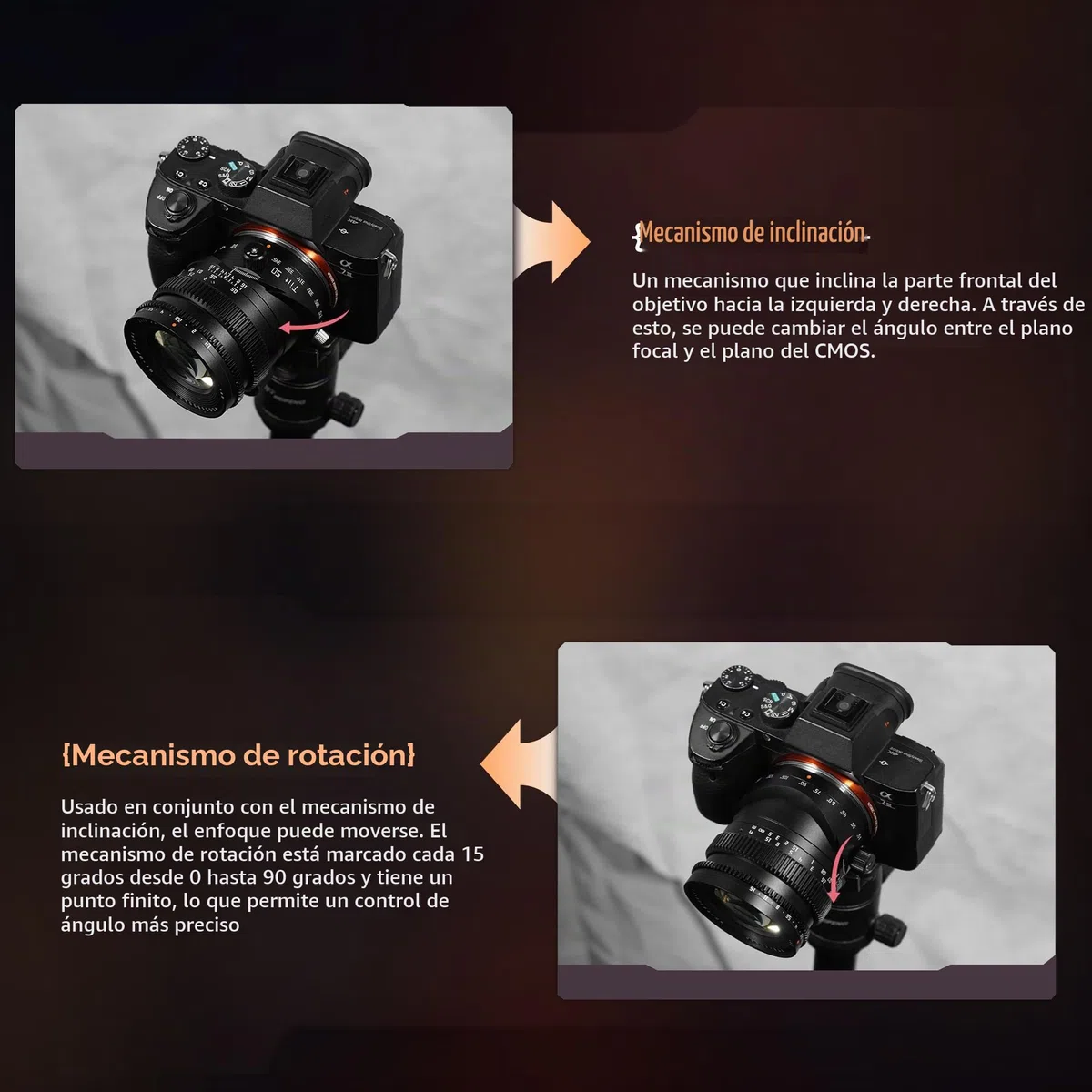 TTARTISAN 50mm F1.4 Objetivo de cámara inclinable para Montura Sony E Fotograma Completo Enfoque Manual Objetivo Gran Apertura Paisaje en Miniatura Lilliput Shooting