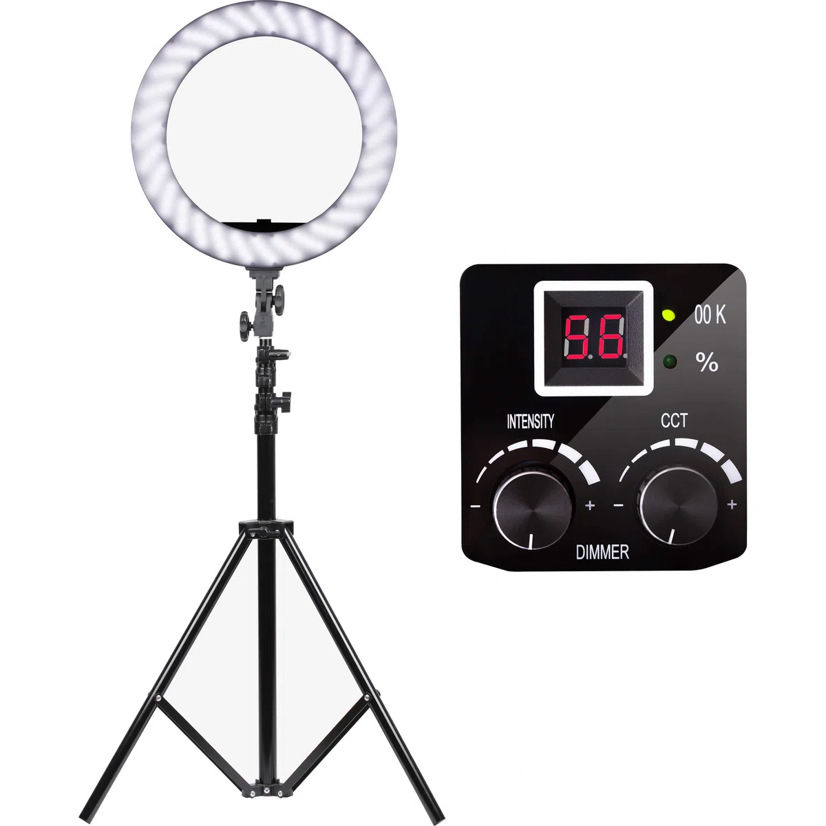 Dracast Halo DRRNG180B Luz LED de 180 Anillos, Bicolor, Color Negro