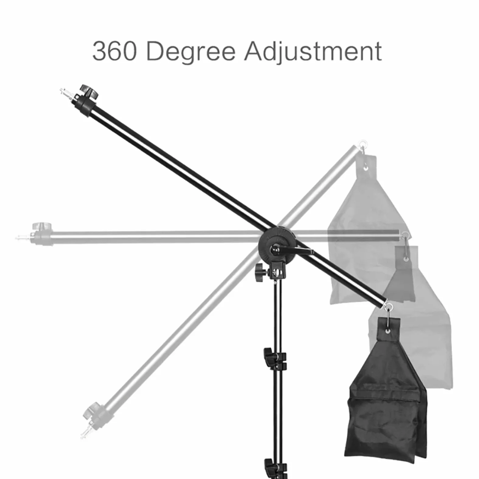 Andoer Softbox Set Fotostudio, 3 x 50 x 70 cm, Softbox Leuchtungsset mit 3 135W Fotolampe 3 2M Lichtstativ, Auslegerarm für YouTube, Tiktok Videoaufnahmen, Studio Reträts, Fotografie