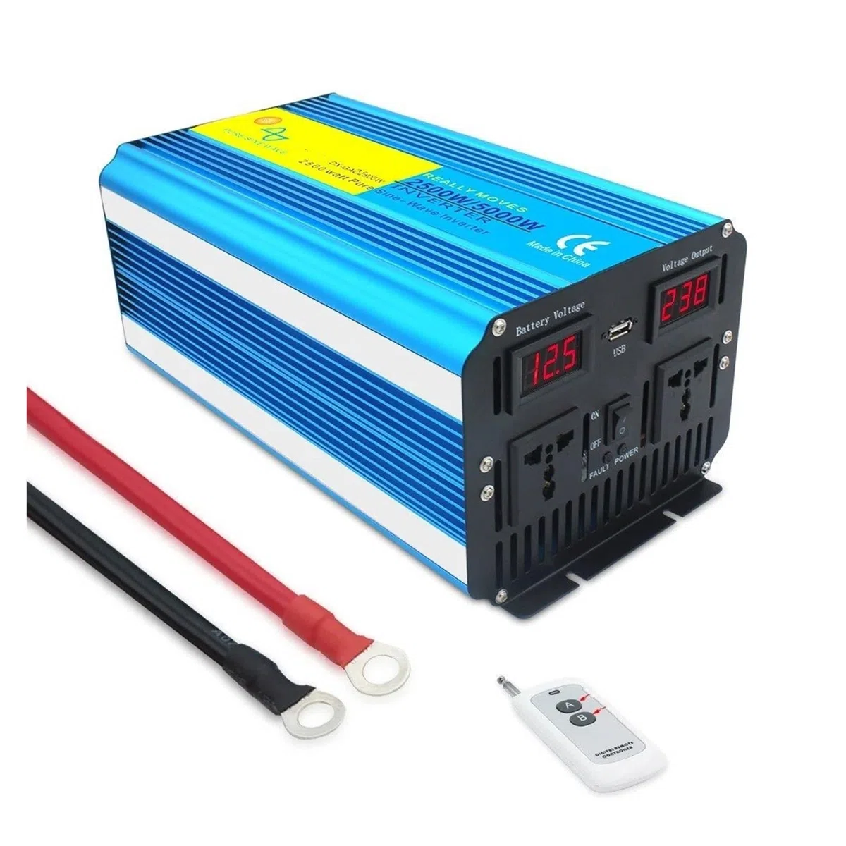 Convertidor Inversor Transformador Inversor De Potencia De 2500 W/5000 W Onda Sinusoidal Pura CC 12 V/24 V A CA 220 V/110 V Pantalla Digital LED Control Remoto.(24V,50Hz,US 110V)